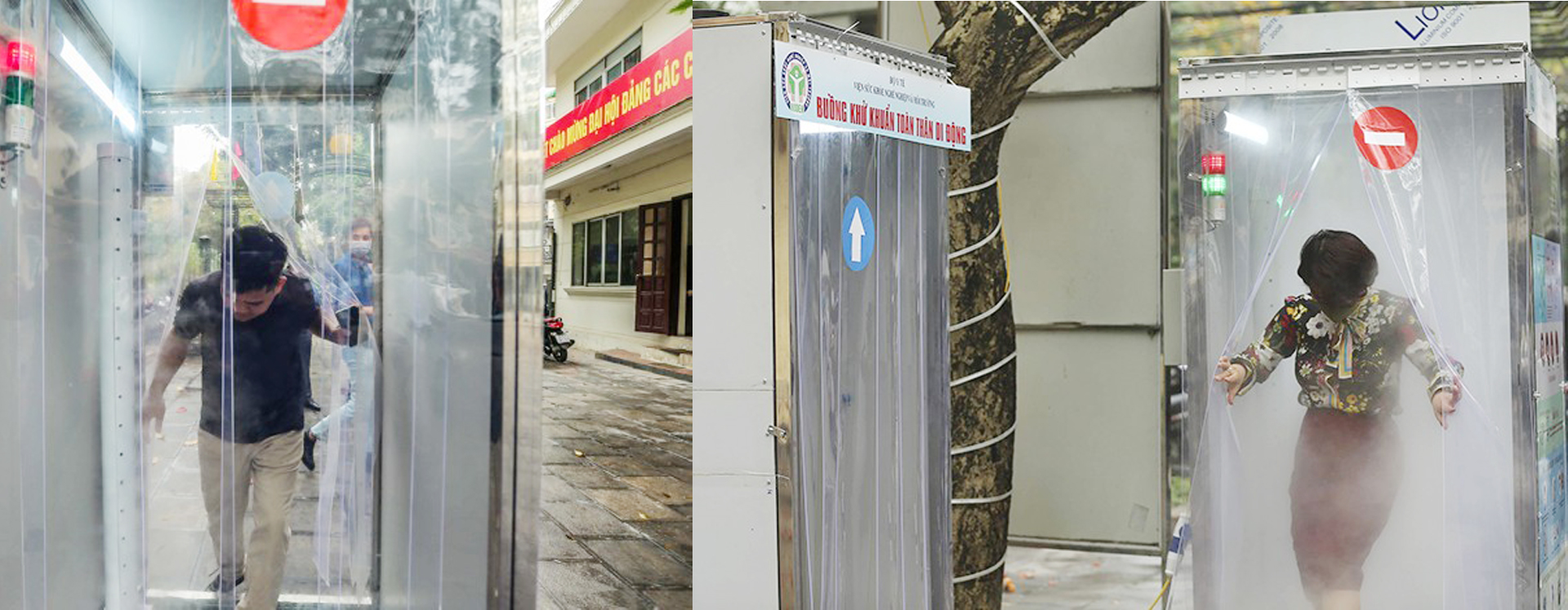 Covid 19 disinfectant station in vietnam disinfection chamber technology disinfecting covid 19 copy