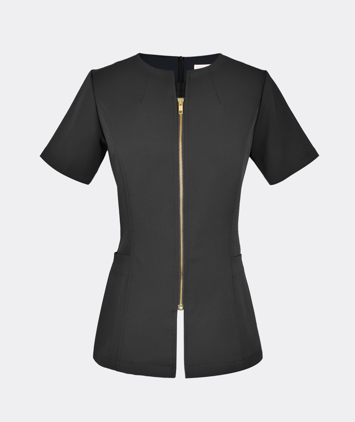 Modern ladies top fashion zipper blouse black beauty consultant top