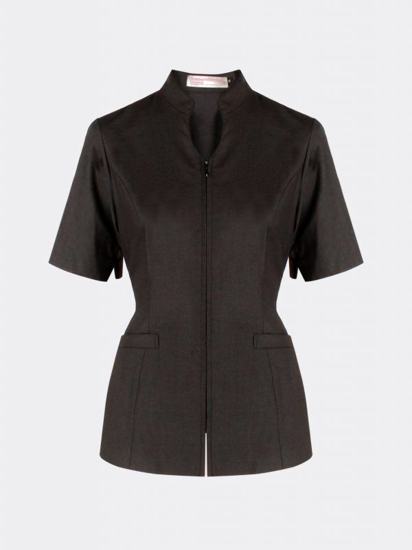 beauty masseurs uniform beauty blouse ladies therapist top zip blouse